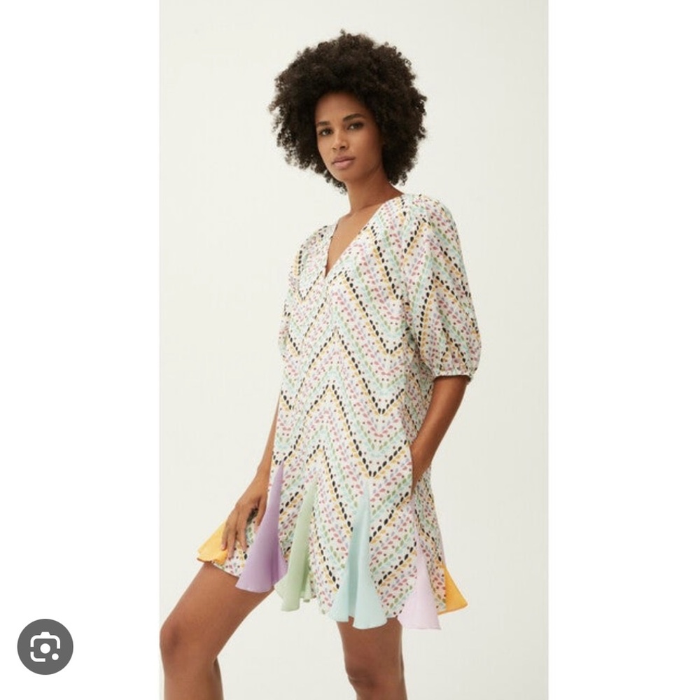 Rhode Saira Dress Embroidered Chevron
